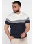 Erkek Polo Yaka Çizgi Desenli Çift Renkli Triko Tişört P-00016790 2