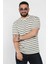Bisiklet Yaka Çizgi Desenli Erkek Tişört P-00016828 1