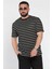 Bisiklet Yaka Çizgi Desenli Erkek Tişört P-00016828 1