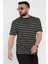 Bisiklet Yaka Çizgi Desenli Erkek Tişört P-00016828 2