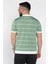 Erkek Polo Yaka Yarım Fermuarlı Çizgi Desenli Triko Tişört P-00016808 3
