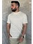 Bisiklet Yaka Çizgi Desenli Erkek Tişört P-00016828 2