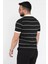 Erkek Polo Yaka Yarım Fermuarlı Çizgi Desenli Triko Tişört P-00016808 3