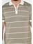 Erkek Polo Yaka Yarım Fermuarlı Çizgi Desenli Triko Tişört P-00016808 4