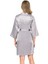 Gri Kısa Saten Bride Sabahlık 1