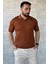 Erkek Polo Yaka Kendinden Çizgi Desenli Triko Tişört P-00015202 1