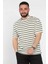 Bisiklet Yaka Çizgi Desenli Erkek Tişört P-00016828 1