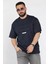 Erkek Yazı Baskılı Oversize Tişört P-00015996 1