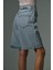 Toka Detaylı Bol Kesim Rahat Baggy Jean Kot Salaş Kadın Bermuda Diz Altı Denim Şort @casoria 5