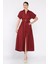 Boydan Düğmeli Bel Lastikli Kemerli Kısa Kol Elbise P-00017208 1
