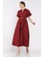 Boydan Düğmeli Bel Lastikli Kemerli Kısa Kol Elbise P-00017208 2
