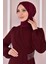 Kadın Giyim Abiye Moda Kemeri Taşlı Asimetrik Krep Tesettür Abiye Elbise 2597 5