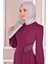 Kadın Giyim Abiye Moda Kemeri Taşlı Asimetrik Krep Tesettür Abiye Elbise 2597 4