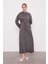 Antrasit Yanları Bağlamalı Cupra Elbise 7