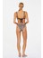Kadın Zebra Desenli Sırt Bağlamalı Spor Bikini Takımı 3708 4