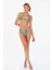 Kadın Tropik Desenli Bağlamalı Üçgen Bikini Takımı 3732 1