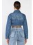 Kadın Crop Top Jean Kot Ceket P-00017199 3
