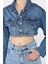 Kadın Crop Top Jean Kot Ceket P-00017199 4