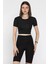 Kadın Bisiklet Yaka Likralı Crop Top Bluz P-00017184 1