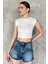 Kadın Japone Kol Fiyonklu Fitilli Crop Top Bluz P-00016999 2