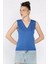 Kadın V Yaka Sıfır Kol Triko Bluz P-00017017 2