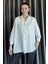 Kadın Çizgi Desenli Uzun Kol Oversize Gömlek P-00017004 1