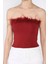 Kadın Ön Peluş Detaylı Straplez Crop Top Bluz P-00017001 3