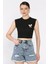 Kadın Japone Kol Fiyonklu Fitilli Crop Top Bluz P-00016999 1