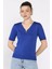 Kadın V Yaka Aksesuarlı Triko Bluz P-00017009 1