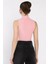 Kadın Yarım Fermuarlı Fitilli Crop Top Bluz P-00016993 3