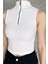 Kadın Yarım Fermuarlı Fitilli Crop Top Bluz P-00016993 4
