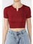 Kadın Ön Fermuarlı Modal Kumaş Crop Top Bluz P-00016944 4