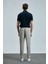 Keten ve Pamuk Karışımlı Slim Fit Normal Bel Düz Paça Chino Pantolon Erkek Pantolon 111190352 4