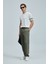 Keten ve Pamuk Karışımlı Slim Fit Normal Bel Düz Paça Chino Pantolon Erkek Pantolon 111190352 2