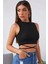- Kadın Siyah Çapraz Bağlamalı Crop Top Büstiyer 3