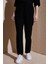 Beli Lastikli Keten Pantolon Siyah 2