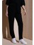 Beli Lastikli Keten Pantolon Siyah 3