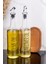 2li 750 ml Ahşap Standlı Ayçiçek Yağı ve Zeytinyağı Yağlık Sıvı Yağ Şişesi Gri Tıpalı Cam Yağdanlık 5
