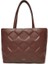 Kadın Ck Diamond Quilt Medium Shopper Omuz Çantası - Bordo 1