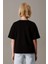 Kız Çocuk Script Logo Boxy T-Shirt - Siyah 2