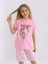 Kız Çocuk Kısa Kollu Kapri %100 Pamuklu Pijama Takımı Dreamer Girl 5