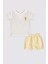 Kız Bebek 2 Lı Kısa Kol T-Shırt Takım - Krem 1
