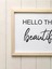 Doğal Ahşap Kenarlı Hello There Beautiful Duvar Dekoru Salon Oturma Yatak Çocuk Odası Için Tablo Seti 3