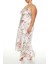 Plus Size Çiçek Desenli Maxi Slip Elbise 4