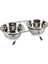 Köpek Ikili Mama ve Su Kabı, Paslanmaz Çelik, Sessiz&kaymaz, 16CM, 2X800ML Bstmy 1