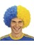 Sarı Lacivert Kıvırcık Afro Bonus Taraftar Peruğu 1