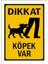 Dikkat Köpek Var 2 - Uyarı Tabela Levhası 24 x 34 cm Polikarbon 2