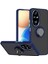 Honor 200 Pro Uyumlu Kılıf Yüzüklü Standlı Extra Darbe Koruma Sert Silikon Kapak - Lacivert 1