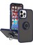 Apple iPhone 12 Pro Max Uyumlu Kılıf Yüzüklü Standlı Extra Darbe Koruma Sert Silikon Kapak - Lacivert 1
