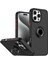 Apple iPhone 14 Pro Uyumlu Kılıf Yüzüklü Standlı Extra Darbe Koruma Sert Silikon Kapak - Siyah 1